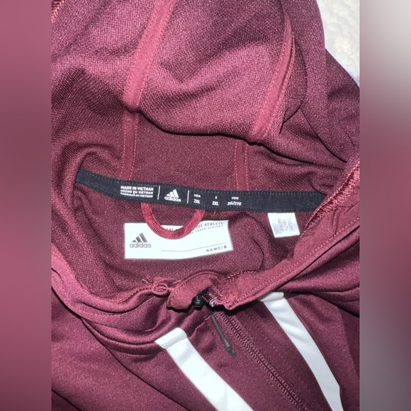 Burgundy Adidas zip up jacket - Picture 6 of 6